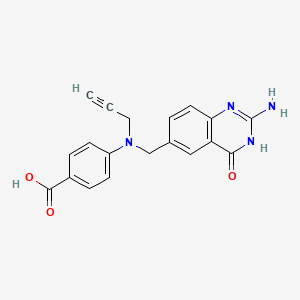 Benzoic acid, 4-(((2-amino-1,4-dihydro-4-oxo-6-quinazolinyl)methyl)-2-propynylamino)-