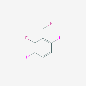 molecular formula C7H4F2I2 B15385595 1,4-Diiodo-2-fluoro-3-(fluoromethyl)benzene 