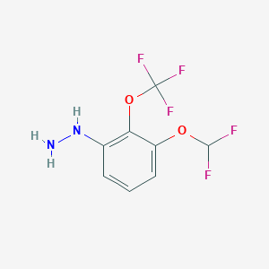 1-(3-(Difluoromethoxy)-2-(trifluoromethoxy)phenyl)hydrazine