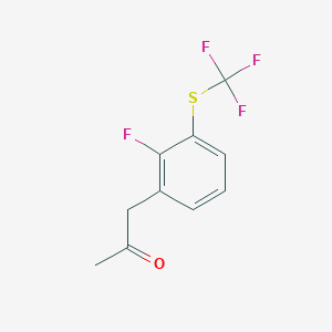 molecular formula C10H8F4OS B15385889 1-(2-Fluoro-3-(trifluoromethylthio)phenyl)propan-2-one 