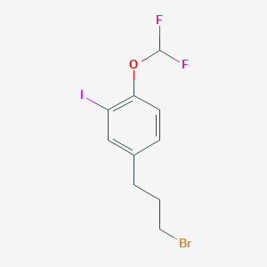 molecular formula C10H10BrF2IO B15385892 1-(3-Bromopropyl)-4-(difluoromethoxy)-3-iodobenzene 