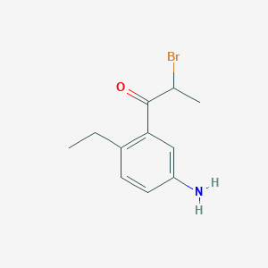 molecular formula C11H14BrNO B15385914 1-(5-Amino-2-ethylphenyl)-2-bromopropan-1-one 