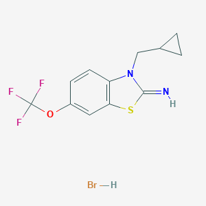B153862 3-Cyclopropylmethyl-2-imino-6-trifluoromethoxybenzothiazoline hydrobromide CAS No. 130997-66-9