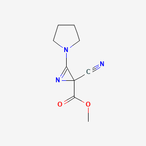 molecular formula C9H11N3O2 B15386241 Methyl 2-cyano-3-(pyrrolidin-1-yl)-2H-azirene-2-carboxylate CAS No. 102109-06-8