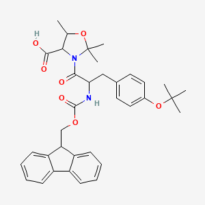 3-[2-(9H-fluoren-9-ylmethoxycarbonylamino)-3-[4-[(2-methylpropan-2-yl)oxy]phenyl]propanoyl]-2,2,5-trimethyl-1,3-oxazolidine-4-carboxylic acid