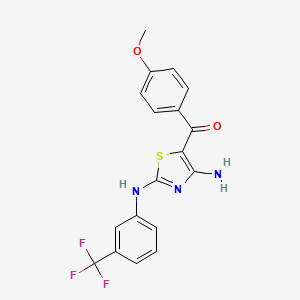 (4-Amino-2-{[3-(trifluoromethyl)phenyl]amino}-1,3-thiazol-5-yl)(4-methoxyphenyl)methanone