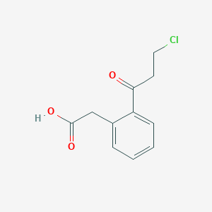 molecular formula C11H11ClO3 B15386656 1-(2-(Carboxymethyl)phenyl)-3-chloropropan-1-one 