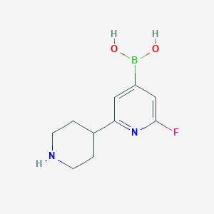 (2-Fluoro-6-(piperidin-4-yl)pyridin-4-yl)boronic acid