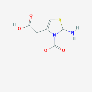 4-Thiazoleacetic acid, 2-amino-3-[(1,1-dimethylethoxy)carbonyl]-2,3-dihydro-