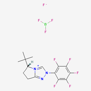 (R)-5-(tert-Butyl)-2-(perfluorophenyl)-6,7-dihydro-5H-pyrrolo[2,1-c][1,2,4]triazol-2-ium tetrafluoroborate