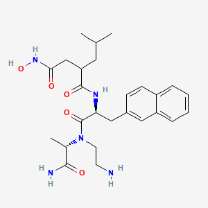 N1-((S)-1-(((S)-1-amino-1-oxopropan-2-yl)(2-aminoethyl)amino)-3-(naphthalen-2-yl)-1-oxopropan-2-yl)-N4-hydroxy-2-isobutylsuccinamide