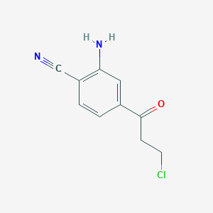 molecular formula C10H9ClN2O B15387775 1-(3-Amino-4-cyanophenyl)-3-chloropropan-1-one 