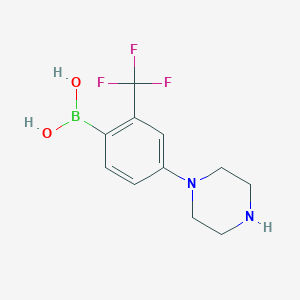 (4-(Piperazin-1-yl)-2-(trifluoromethyl)phenyl)boronic acid