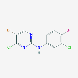 5-bromo-4-chloro-N-(3-chloro-4-fluorophenyl)pyrimidin-2-amine