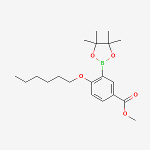 Methyl 4-(hexyloxy)-3-(4,4,5,5-tetramethyl-1,3,2-dioxaborolan-2-yl)benzoate