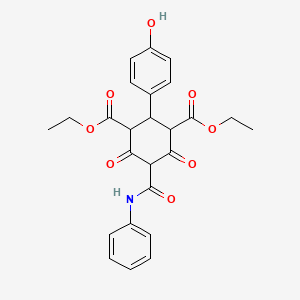 Diethyl 2-(4-hydroxyphenyl)-4,6-dioxo-5-(phenylcarbamoyl)cyclohexane-1,3-dicarboxylate