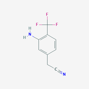 molecular formula C9H7F3N2 B15388710 2-(3-Amino-4-(trifluoromethyl)phenyl)acetonitrile 