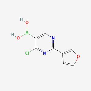 molecular formula C8H6BClN2O3 B15388760 (4-Chloro-2-(furan-3-yl)pyrimidin-5-yl)boronic acid 