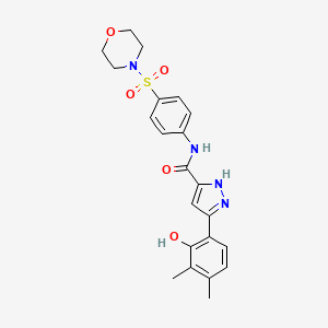 molecular formula C22H24N4O5S B15388773 5-(2-hydroxy-3,4-dimethylphenyl)-N-[4-(morpholin-4-ylsulfonyl)phenyl]-1H-pyrazole-3-carboxamide 