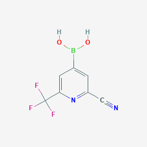 molecular formula C7H4BF3N2O2 B15388919 (2-Cyano-6-(trifluoromethyl)pyridin-4-yl)boronic acid 