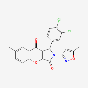 1-(3,4-Dichlorophenyl)-7-methyl-2-(5-methyl-1,2-oxazol-3-yl)-1,2-dihydrochromeno[2,3-c]pyrrole-3,9-dione