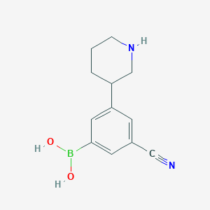 molecular formula C12H15BN2O2 B15388971 (3-Cyano-5-(piperidin-3-yl)phenyl)boronic acid 