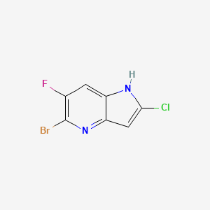 molecular formula C7H3BrClFN2 B15389458 5-bromo-2-chloro-6-fluoro-1H-pyrrolo[3,2-b]pyridine 