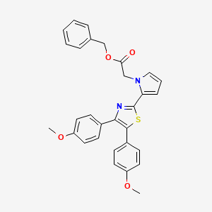 1H-Pyrrole-1-acetic acid, 2-(4,5-bis(4-methoxyphenyl)-2-thiazolyl)-, phenylmethyl ester