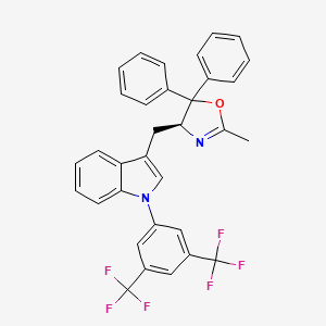 (4S)-4-[[1-[3,5-bis(trifluoromethyl)phenyl]indol-3-yl]methyl]-2-methyl-5,5-diphenyl-4H-1,3-oxazole