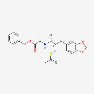 Benzyl 2-[[2-(acetylsulfanylmethyl)-3-(1,3-benzodioxol-5-yl)propanoyl]amino]propanoate