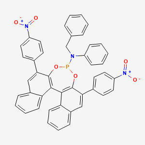 N-benzyl-10,16-bis(4-nitrophenyl)-N-phenyl-12,14-dioxa-13-phosphapentacyclo[13.8.0.02,11.03,8.018,23]tricosa-1(15),2(11),3,5,7,9,16,18,20,22-decaen-13-amine