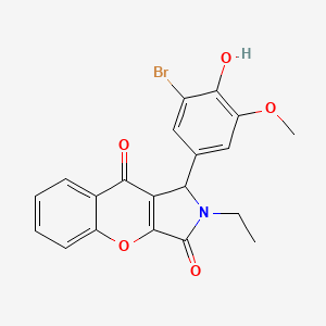 molecular formula C20H16BrNO5 B15389833 1-(3-Bromo-4-hydroxy-5-methoxyphenyl)-2-ethyl-1,2-dihydrochromeno[2,3-c]pyrrole-3,9-dione 