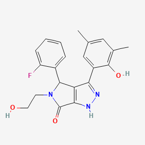 molecular formula C21H20FN3O3 B15389835 4-(2-fluorophenyl)-3-(2-hydroxy-3,5-dimethylphenyl)-5-(2-hydroxyethyl)-4,5-dihydropyrrolo[3,4-c]pyrazol-6(2H)-one 