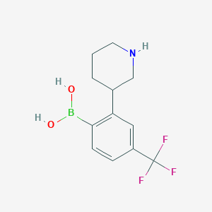 (2-(Piperidin-3-yl)-4-(trifluoromethyl)phenyl)boronic acid