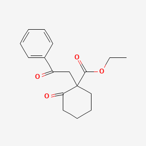 Cyclohexanecarboxylic acid, 2-oxo-1-(2-oxo-2-phenylethyl)-, ethyl ester