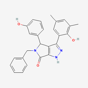 5-benzyl-3-(2-hydroxy-3,5-dimethylphenyl)-4-(3-hydroxyphenyl)-4,5-dihydropyrrolo[3,4-c]pyrazol-6(2H)-one