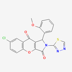 molecular formula C20H12ClN3O4S B15390406 7-Chloro-1-(2-methoxyphenyl)-2-(1,3,4-thiadiazol-2-yl)-1,2-dihydrochromeno[2,3-c]pyrrole-3,9-dione 