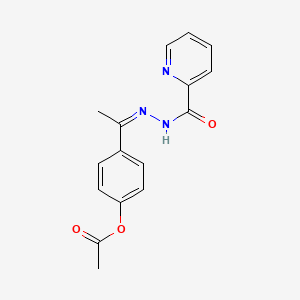 4-{(1Z)-1-[2-(pyridin-2-ylcarbonyl)hydrazinylidene]ethyl}phenyl acetate