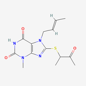 7-[(2E)-but-2-en-1-yl]-3-methyl-8-[(3-oxobutan-2-yl)sulfanyl]-3,7-dihydro-1H-purine-2,6-dione