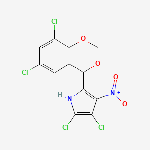 2,3-dichloro-5-(6,8-dichloro-4H-1,3-benzodioxin-4-yl)-4-nitro-1H-pyrrole