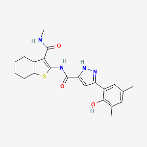 5-(2-hydroxy-3,5-dimethylphenyl)-N-[3-(methylcarbamoyl)-4,5,6,7-tetrahydro-1-benzothiophen-2-yl]-1H-pyrazole-3-carboxamide