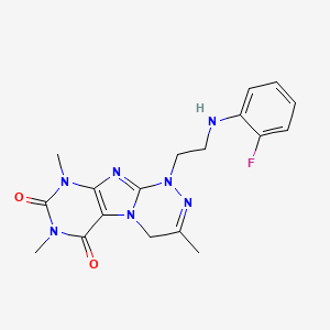 1-(2-((2-fluorophenyl)amino)ethyl)-3,7,9-trimethyl-7,9-dihydro-[1,2,4]triazino[3,4-f]purine-6,8(1H,4H)-dione