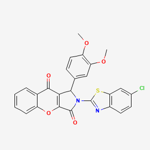 2-(6-Chloro-1,3-benzothiazol-2-yl)-1-(3,4-dimethoxyphenyl)-1,2-dihydrochromeno[2,3-c]pyrrole-3,9-dione