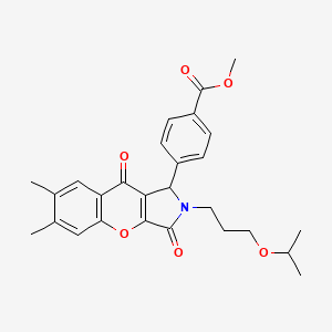 Methyl 4-{6,7-dimethyl-3,9-dioxo-2-[3-(propan-2-yloxy)propyl]-1,2,3,9-tetrahydrochromeno[2,3-c]pyrrol-1-yl}benzoate