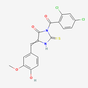 3-(2,4-Dichlorobenzoyl)-5-(4-hydroxy-3-methoxybenzylidene)-2-thioxoimidazolidin-4-one