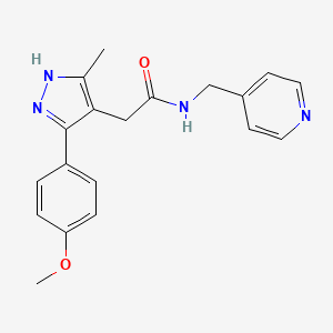 2-[5-(4-methoxyphenyl)-3-methyl-1H-pyrazol-4-yl]-N-(pyridin-4-ylmethyl)acetamide