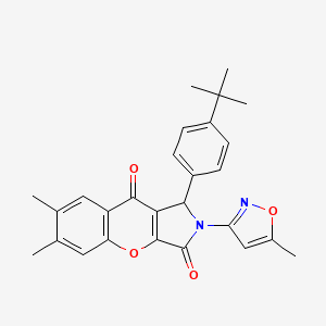 1-(4-Tert-butylphenyl)-6,7-dimethyl-2-(5-methyl-1,2-oxazol-3-yl)-1,2-dihydrochromeno[2,3-c]pyrrole-3,9-dione