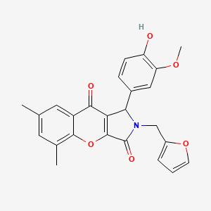 2-(Furan-2-ylmethyl)-1-(4-hydroxy-3-methoxyphenyl)-5,7-dimethyl-1,2-dihydrochromeno[2,3-c]pyrrole-3,9-dione