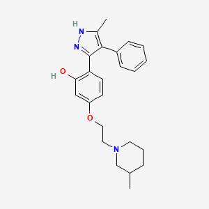 2-(3-methyl-4-phenyl-1H-pyrazol-5-yl)-5-[2-(3-methylpiperidin-1-yl)ethoxy]phenol