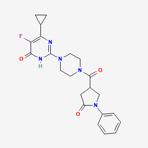 6-Cyclopropyl-5-fluoro-2-[4-(5-oxo-1-phenylpyrrolidine-3-carbonyl)piperazin-1-yl]-3,4-dihydropyrimidin-4-one